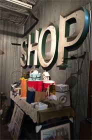 Wedding Gift Table (Fall 2014) : Our "SHOP" sign and industrial workbench were the perfect location for the Wedding Gift Table. Wedding Gift Table (Fall 2014)